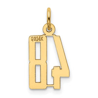 14k Small Elongated Number 48 Charm-LES48