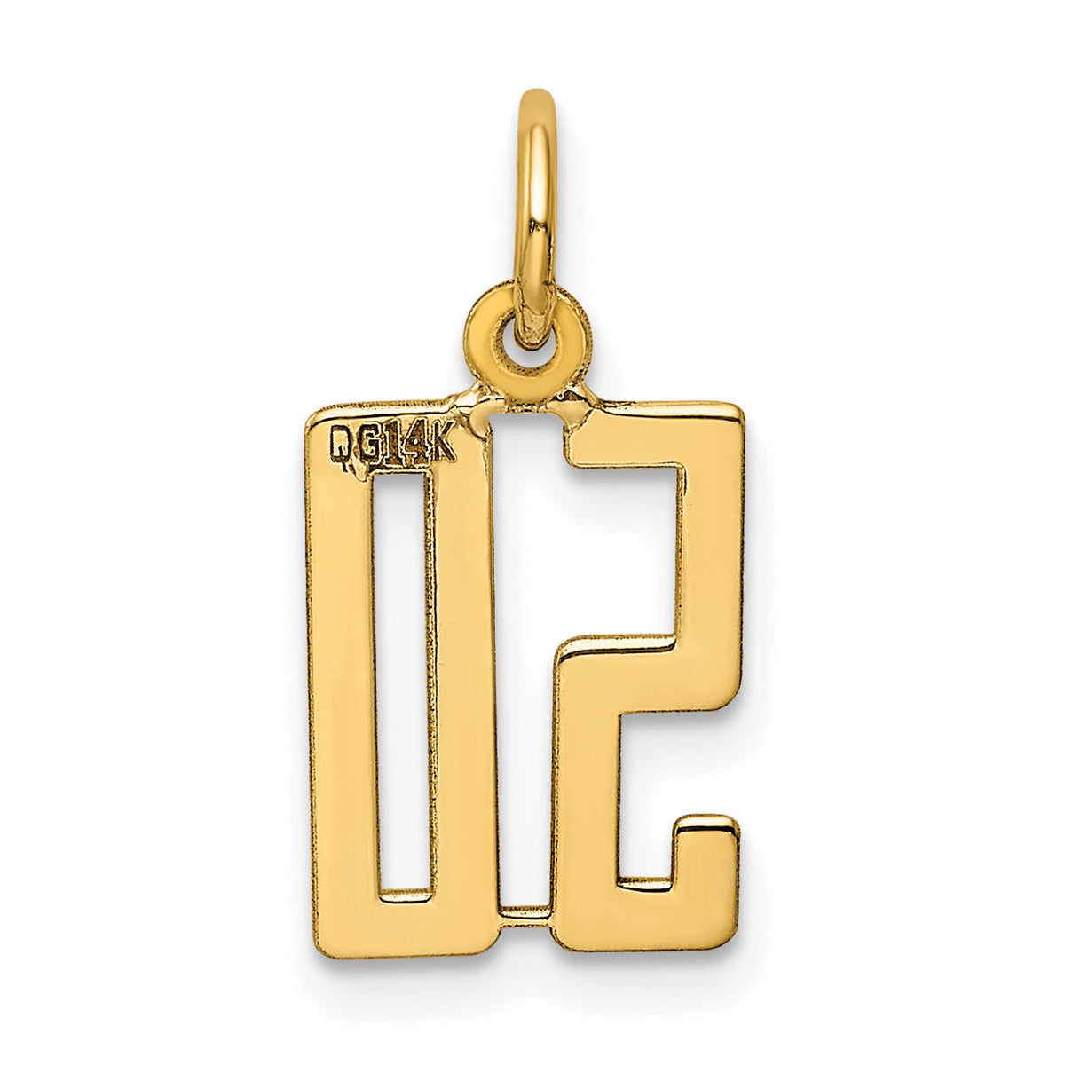 14k Small Elongated Number 50 Charm-LES50
