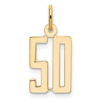 14k Small Elongated Number 50 Charm-LES50