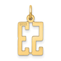 14k Small Elongated Number 53 Charm-LES53