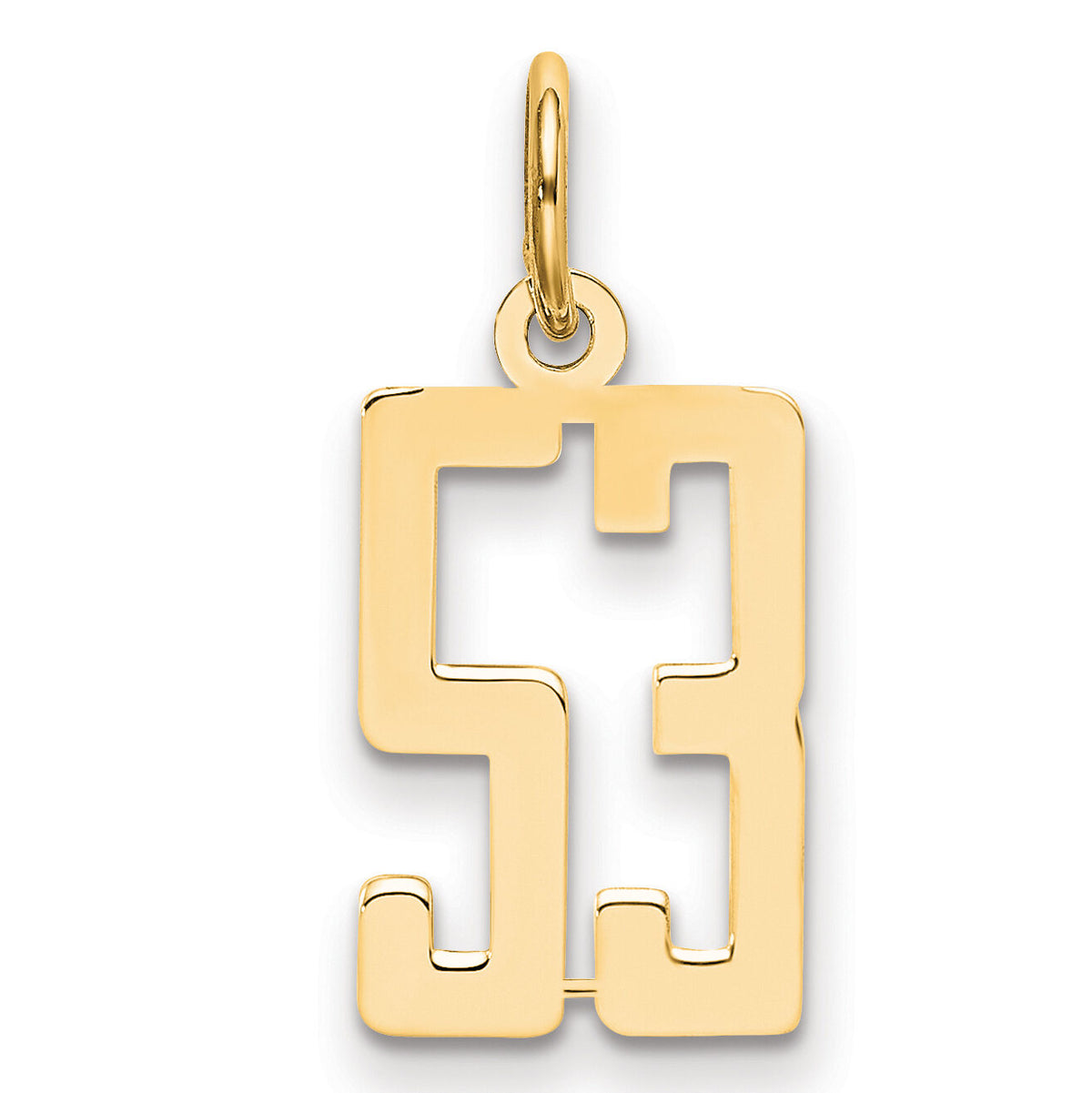 14k Small Elongated Number 53 Charm-LES53
