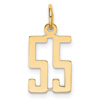 14k Small Elongated Number 55 Charm-LES55