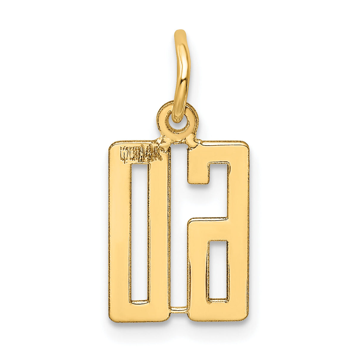 14k Small Elongated Number 60 Charm-LES60