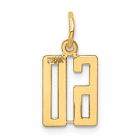 14k Small Elongated Number 60 Charm-LES60