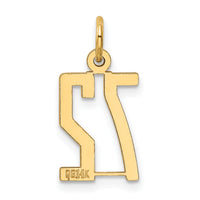 14k Small Elongated Number 72 Charm-LES72