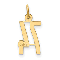 14k Small Elongated Number 74 Charm-LES74
