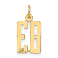 14k Small Elongated Number 83 Charm-LES83