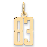 14k Small Elongated Number 83 Charm-LES83