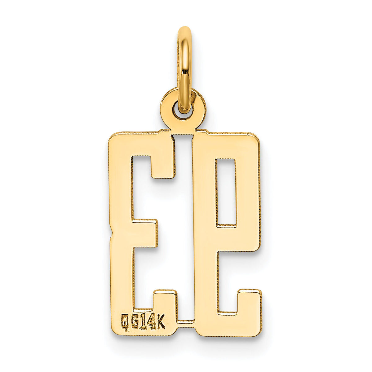 14k Small Elongated Number 93 Charm-LES93
