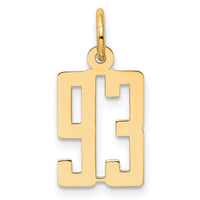 14k Small Elongated Number 93 Charm-LES93