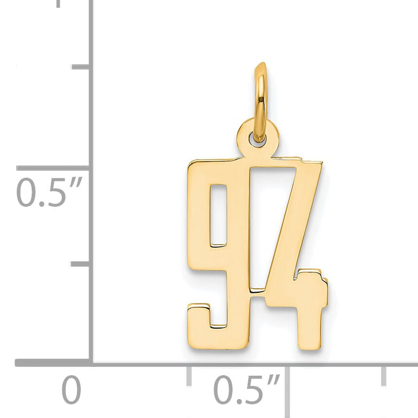14k Small Elongated Number 94 Charm-LES94