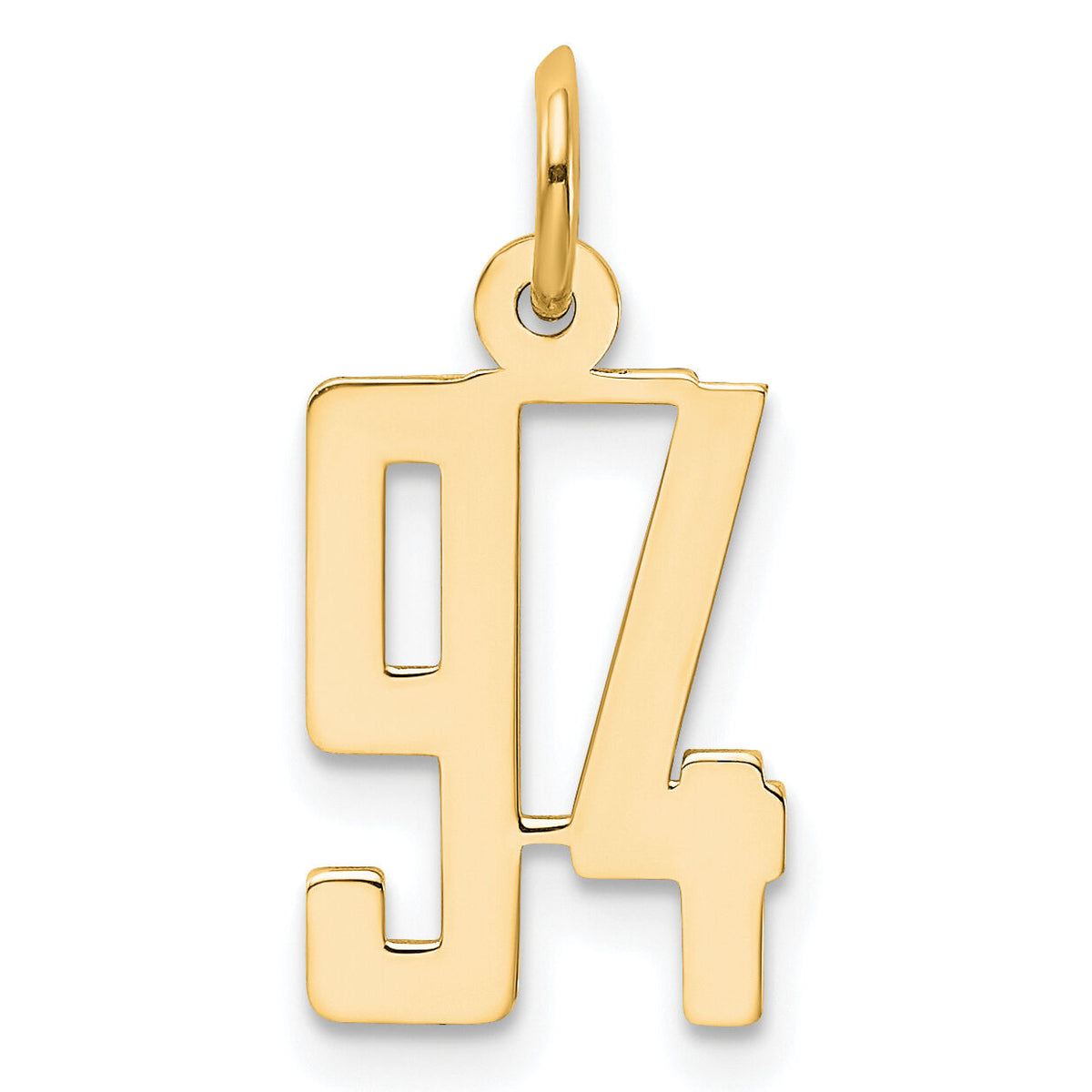 14k Small Elongated Number 94 Charm-LES94