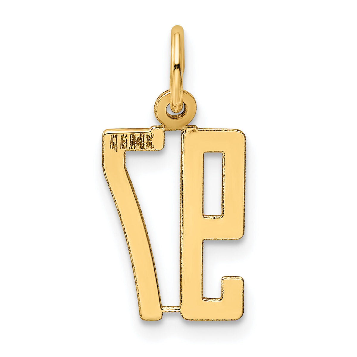 14k Small Elongated Number 97 Charm-LES97