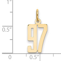 14k Small Elongated Number 97 Charm-LES97