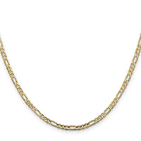 14k 3mm Concave Open Figaro Chain-LFG080-16