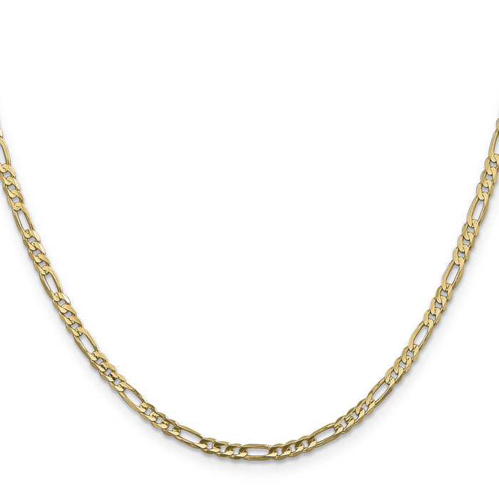 14k 3mm Concave Open Figaro Chain-LFG080-16