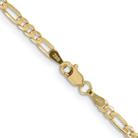 14k 3mm Concave Open Figaro Chain-LFG080-20