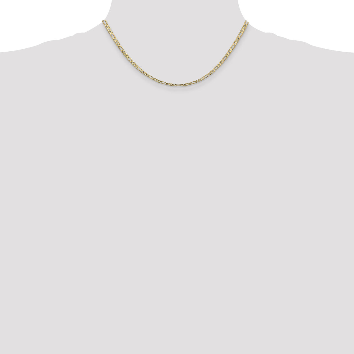 14k 3mm Concave Open Figaro Chain-LFG080-16