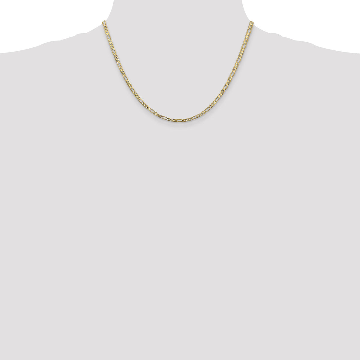 14k 3mm Concave Open Figaro Chain-LFG080-18