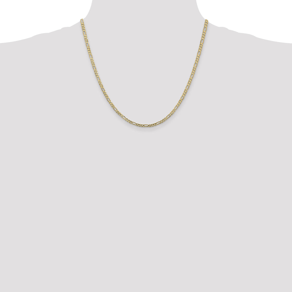 14k 3mm Concave Open Figaro Chain-LFG080-20