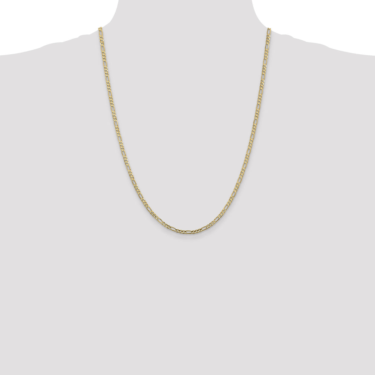 14k 3mm Concave Open Figaro Chain-LFG080-24