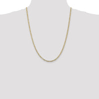 14k 3mm Concave Open Figaro Chain-LFG080-24