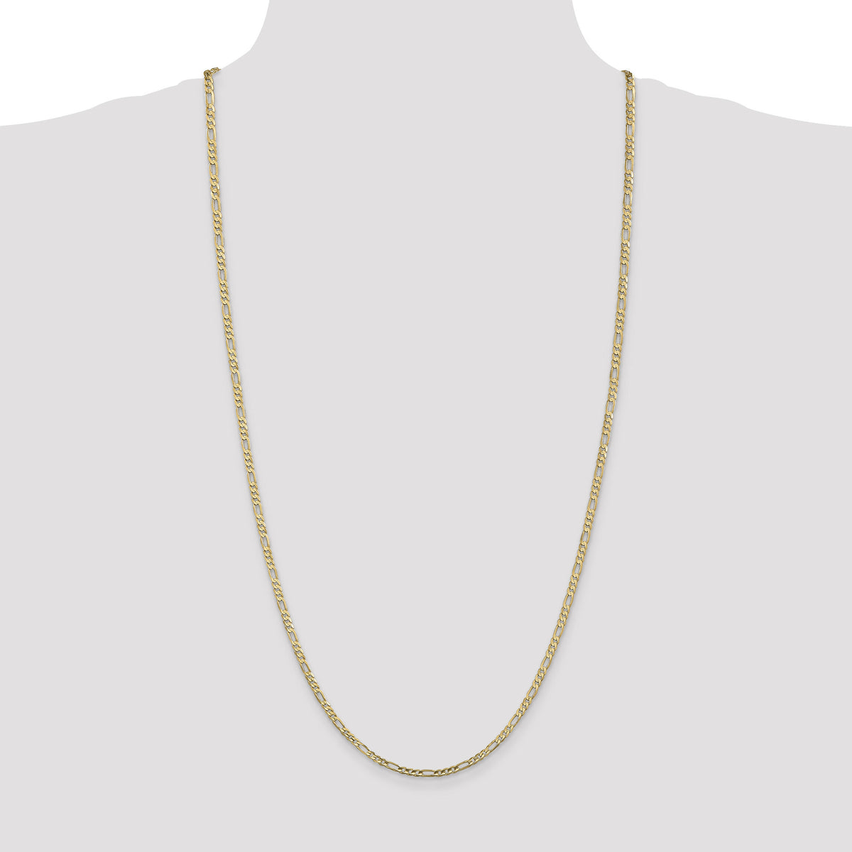 14k 3mm Concave Open Figaro Chain-LFG080-30