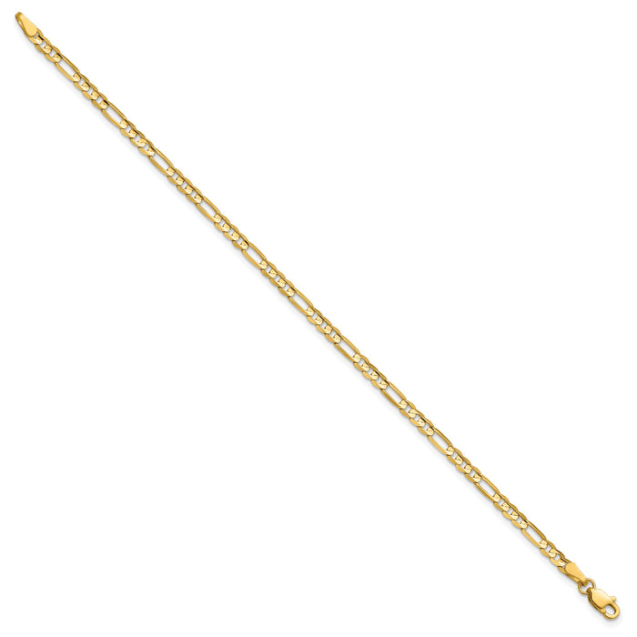 14k 3mm Concave Open Figaro Chain-LFG080-7