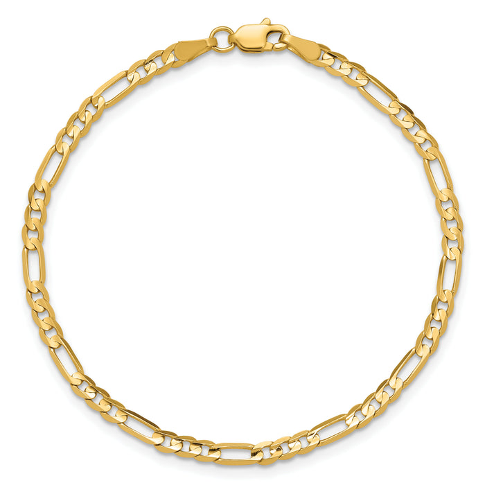 14k 3mm Concave Open Figaro Chain-LFG080-9