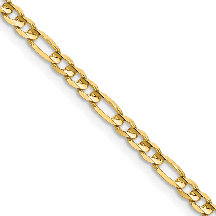 14k 3mm Concave Open Figaro Chain-LFG080-16