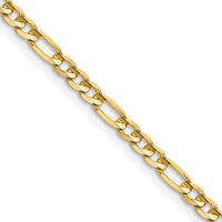14k 3mm Concave Open Figaro Chain-LFG080-20