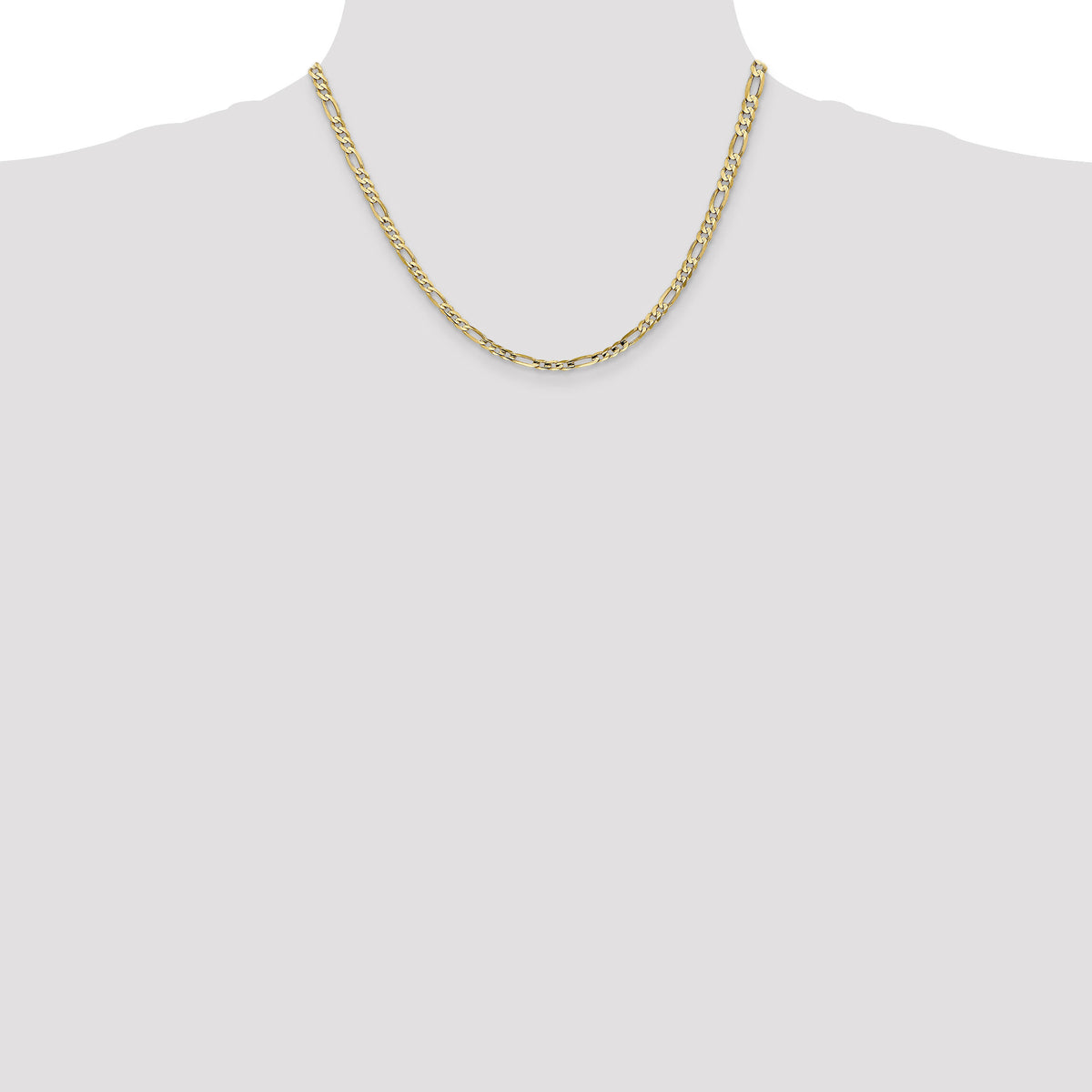 14k 4mm Concave Open Figaro Chain-LFG100-18