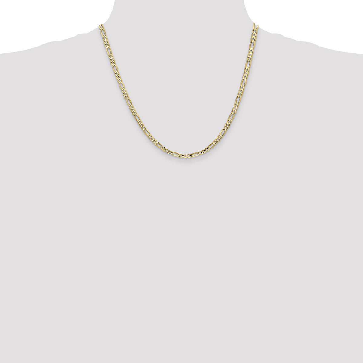 14k 4mm Concave Open Figaro Chain-LFG100-20