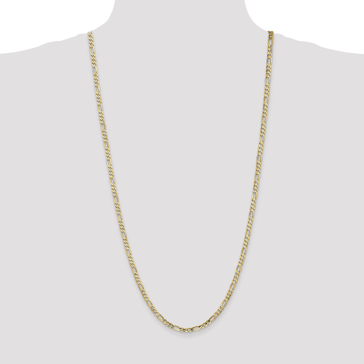 14k 4mm Concave Open Figaro Chain-LFG100-30