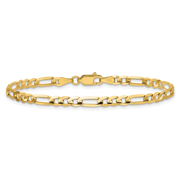 14k 4mm Concave Open Figaro Chain-LFG100-9