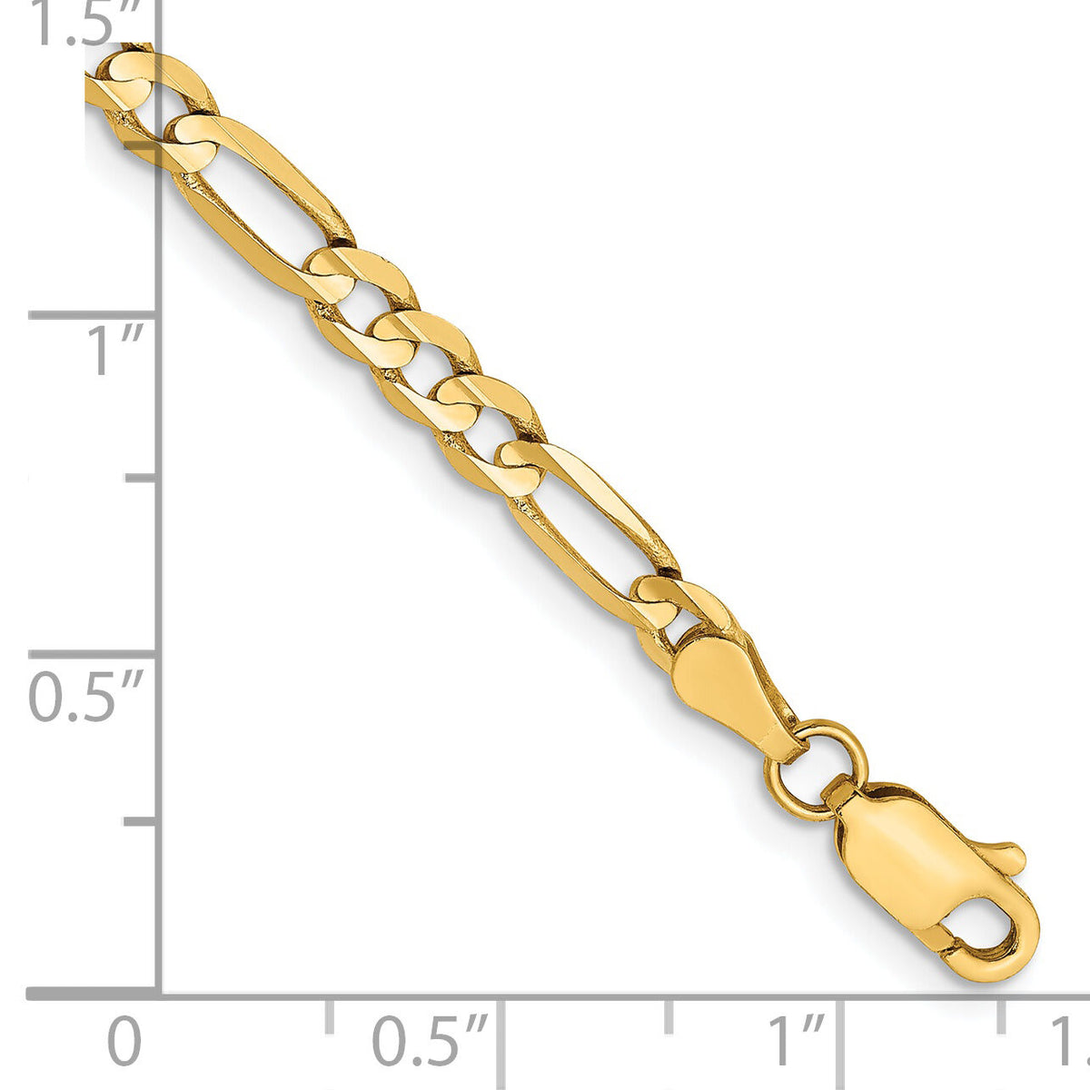 14k 4mm Concave Open Figaro Chain-LFG100-8