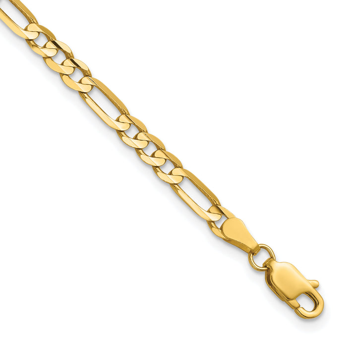 14k 4mm Concave Open Figaro Chain-LFG100-7