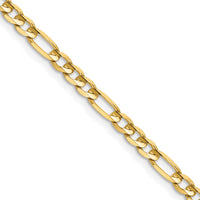 14k 4mm Concave Open Figaro Chain-LFG100-16