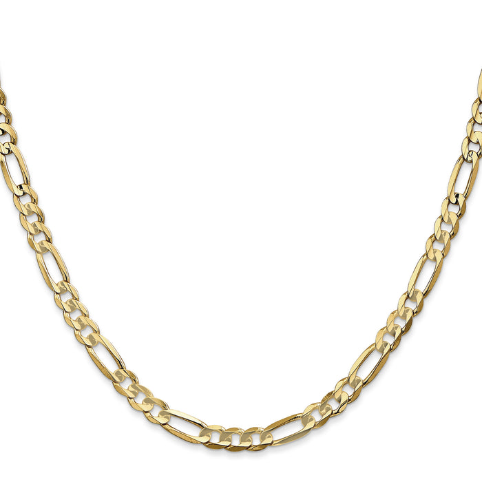 14k 4.5mm Concave Open Figaro Chain-LFG120-30