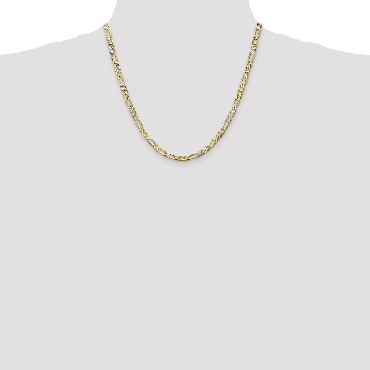 14k 4.5mm Concave Open Figaro Chain-LFG120-20