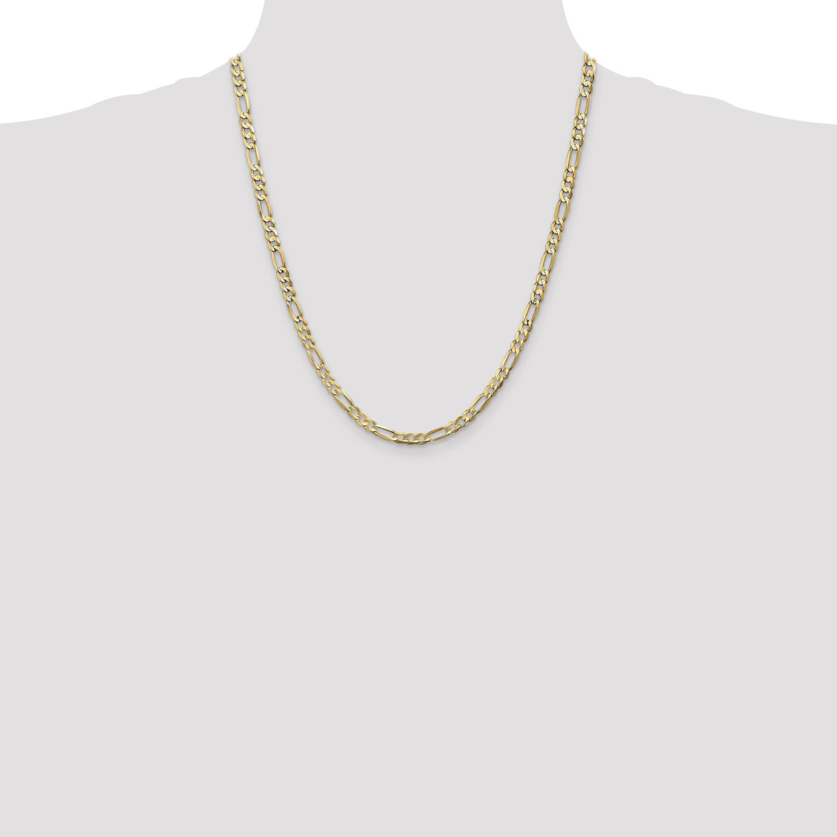 14k 4.5mm Concave Open Figaro Chain-LFG120-22