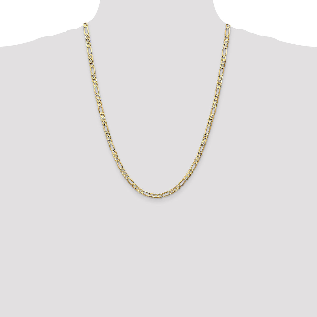14k 4.5mm Concave Open Figaro Chain-LFG120-24