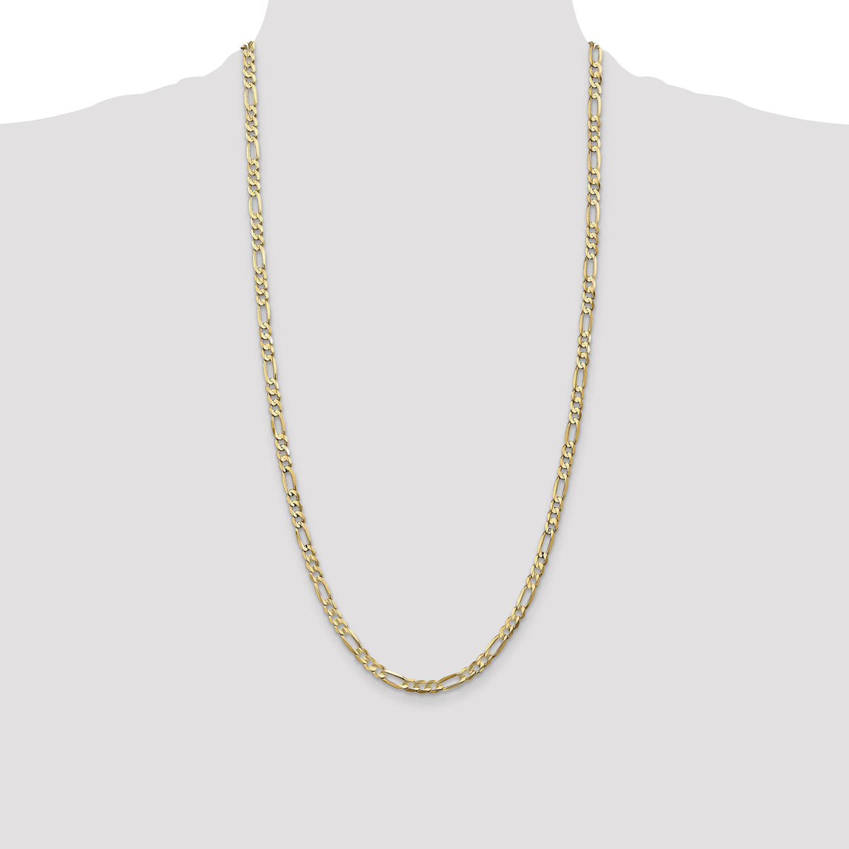 14k 4.5mm Concave Open Figaro Chain-LFG120-28