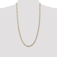 14k 4.5mm Concave Open Figaro Chain-LFG120-28