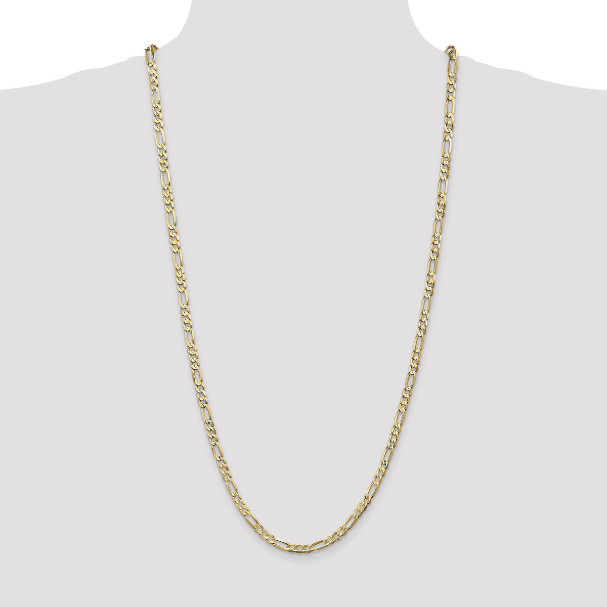 14k 4.5mm Concave Open Figaro Chain-LFG120-30