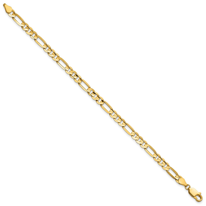 14k 4.5mm Concave Open Figaro Chain-LFG120-7