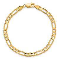 14k 4.5mm Concave Open Figaro Chain-LFG120-9