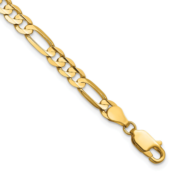 14k 4.5mm Concave Open Figaro Chain-LFG120-7