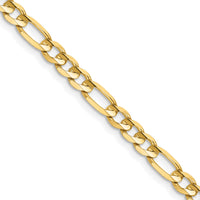 14k 4.5mm Concave Open Figaro Chain-LFG120-26