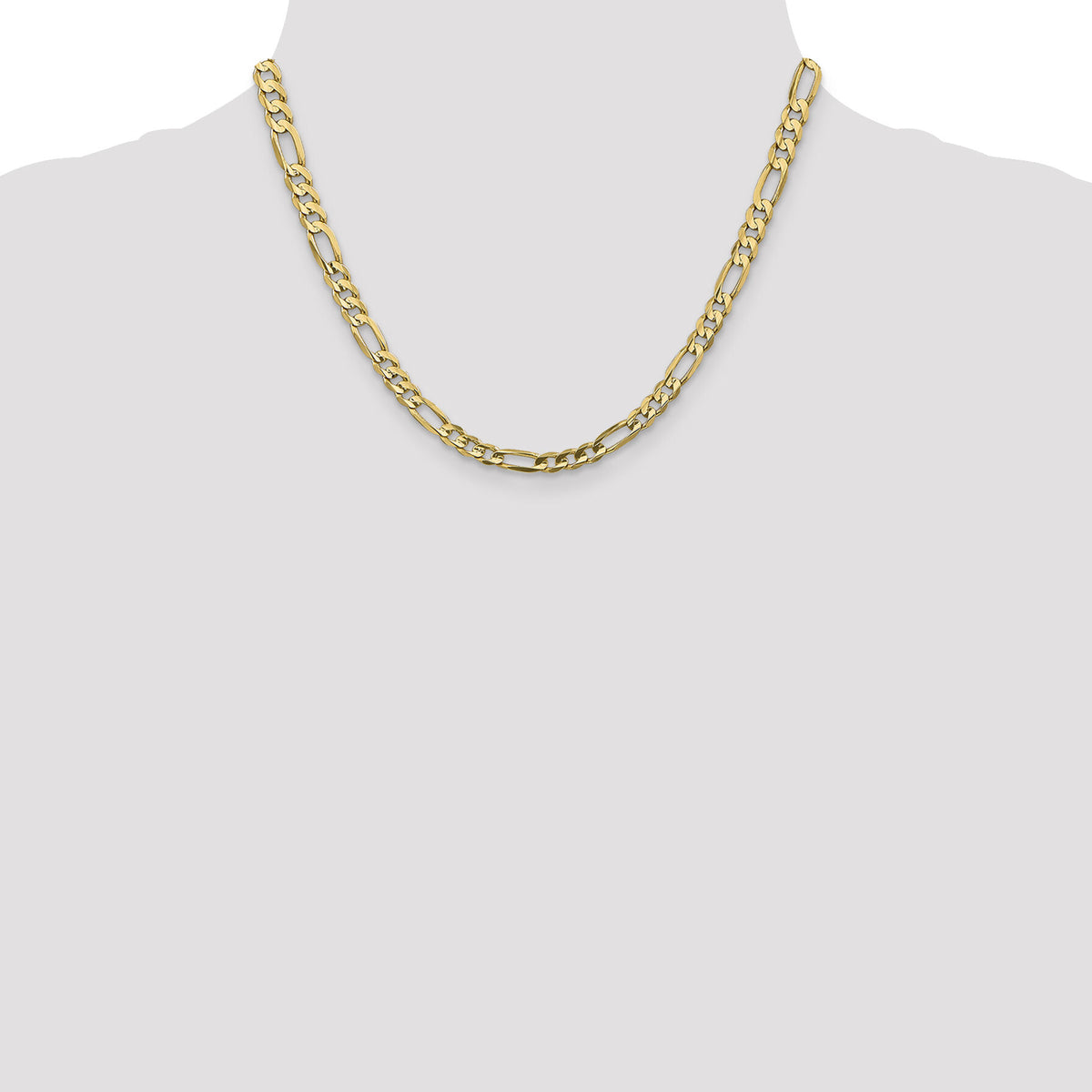 14k 5.5mm Concave Open Figaro Chain-LFG140-18
